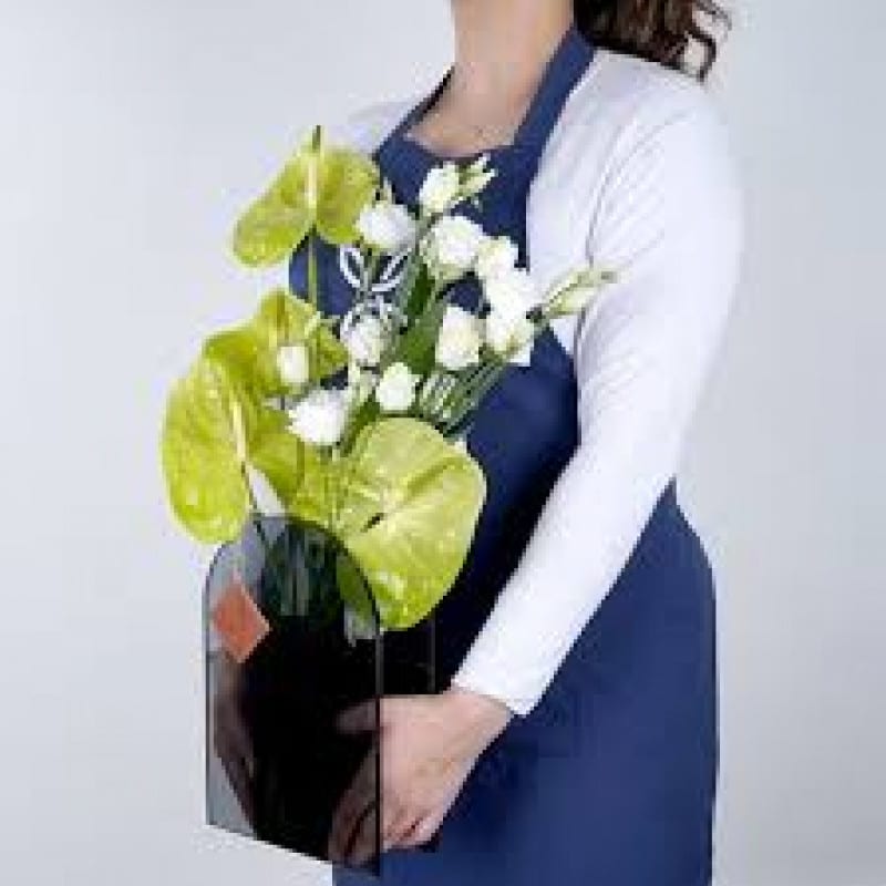 Eustoma & Anthurium Vase